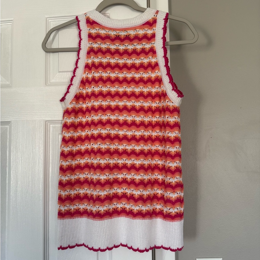 LOFT colorful knit scalloped tank sweater - Picture 9 of 10